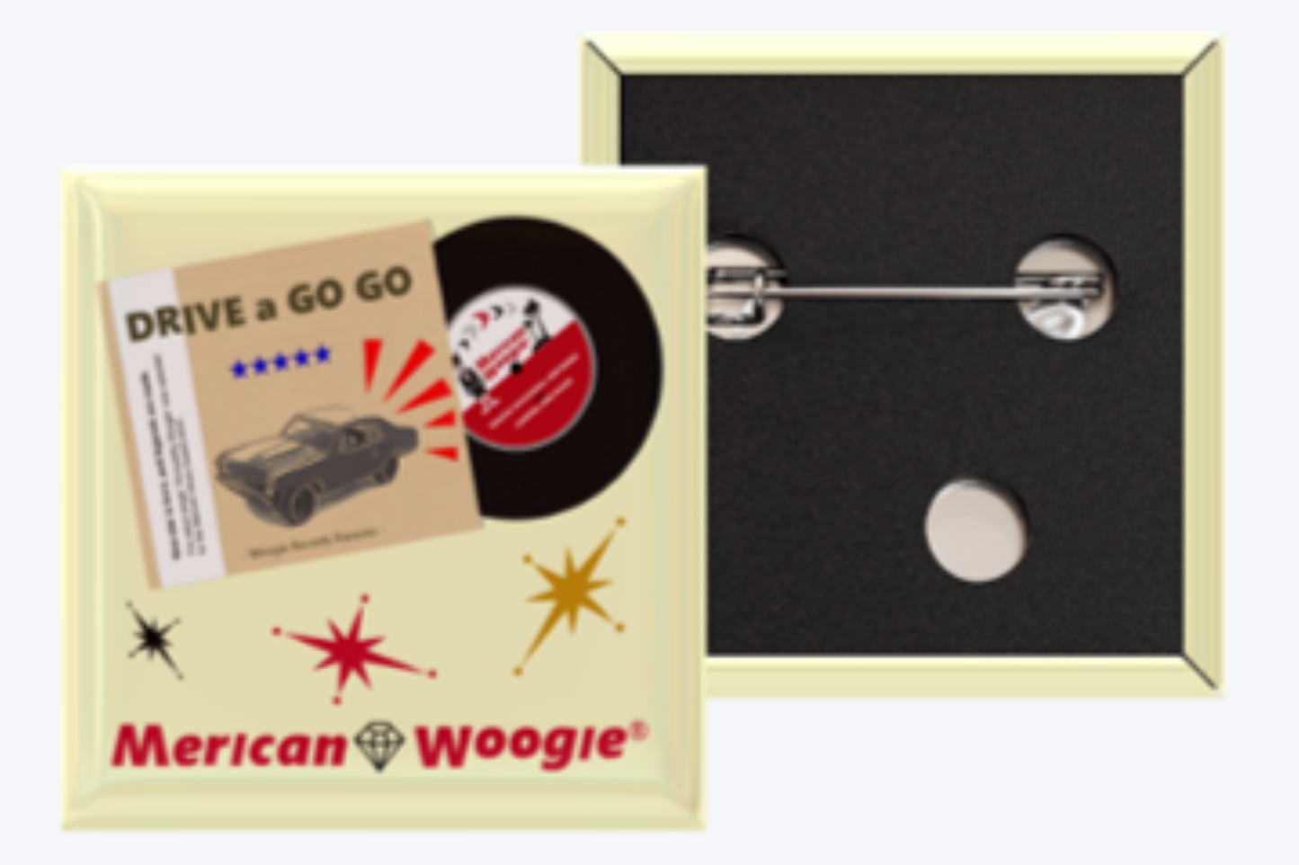 CANバッジ 40mmスクエア(Woogie Records)