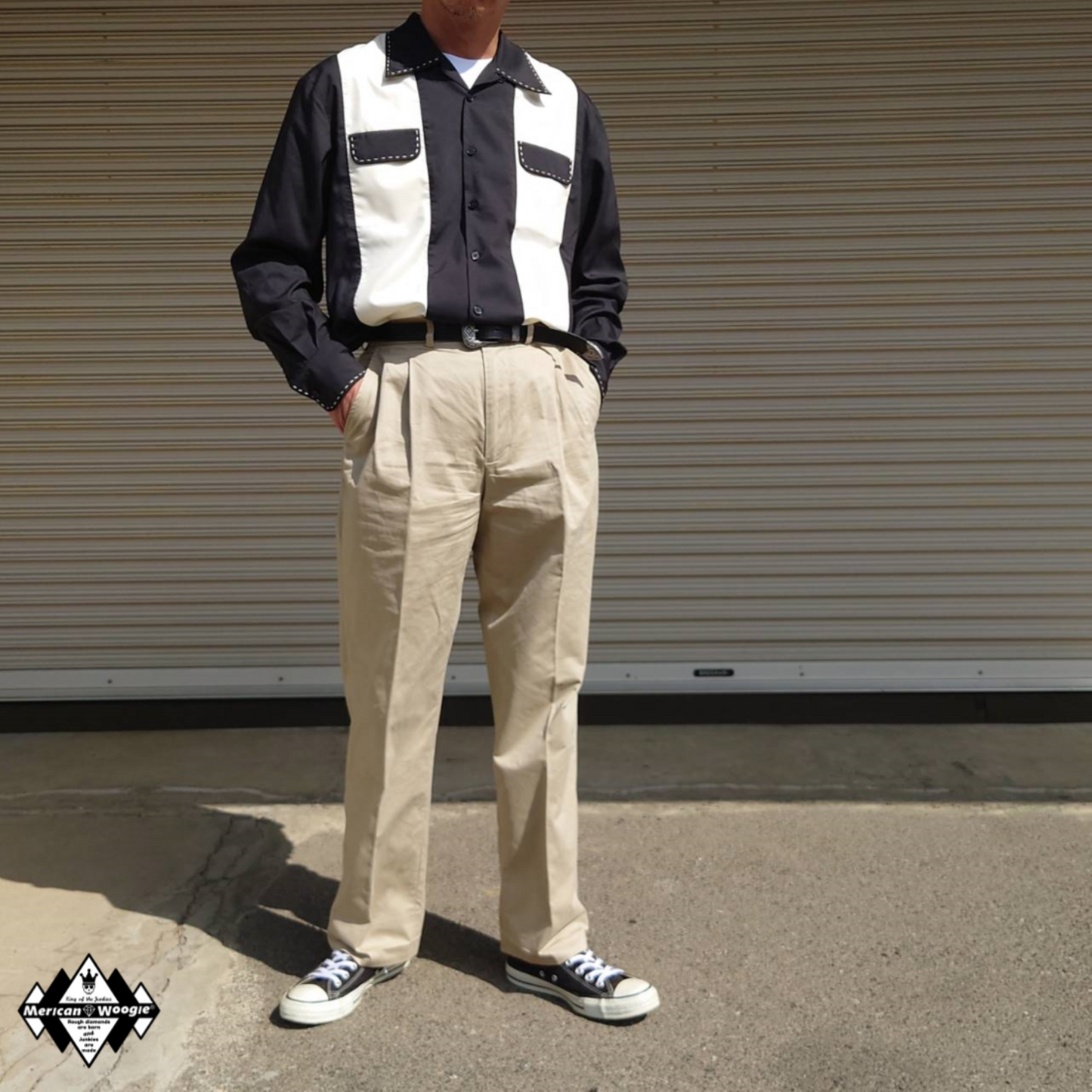 レーヨン ステッチ オープンシャツ(長袖)