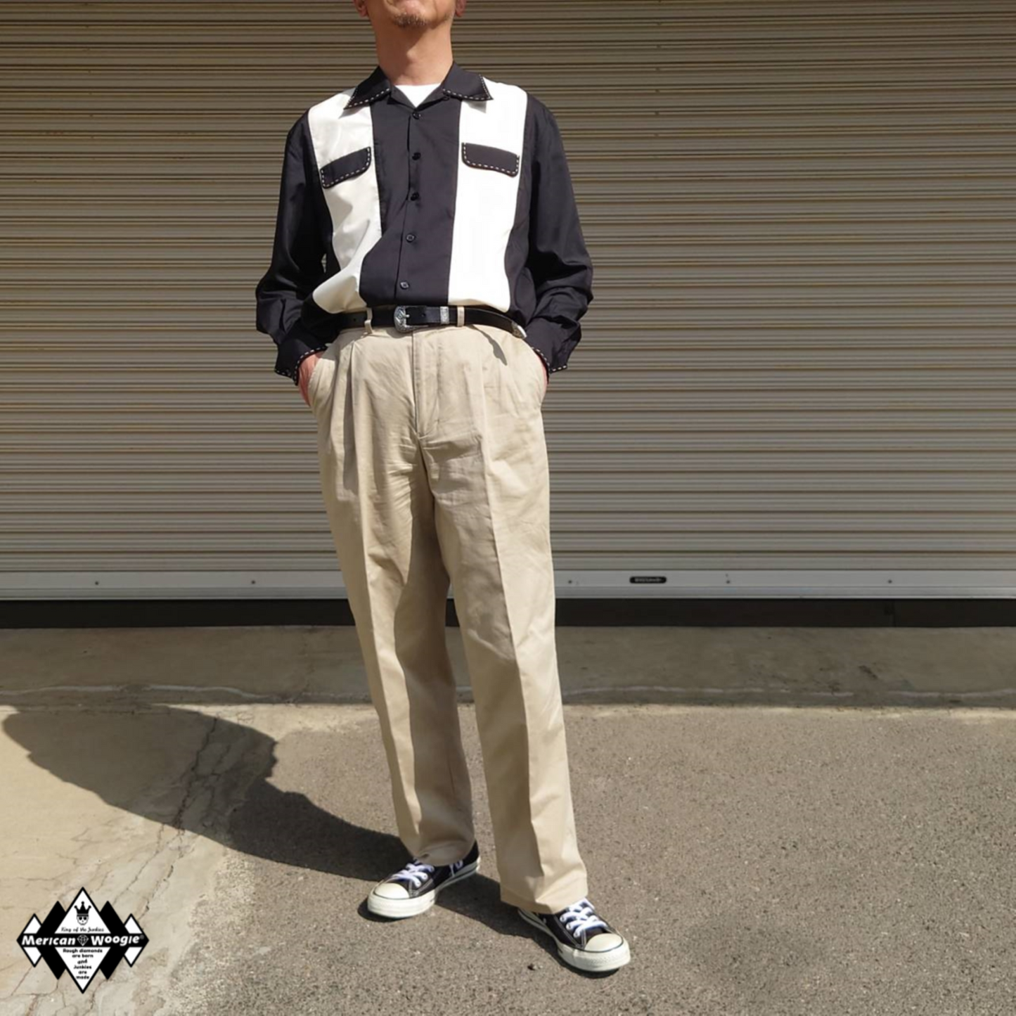 レーヨン ステッチ オープンシャツ(長袖)