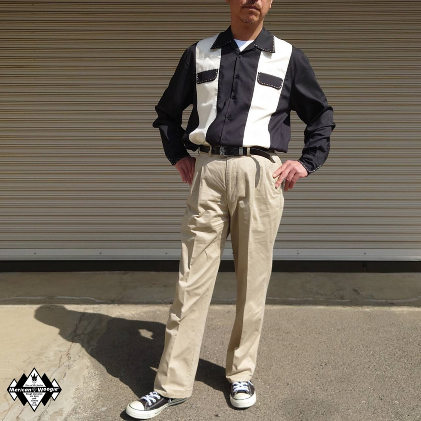 レーヨン ステッチ オープンシャツ(長袖)