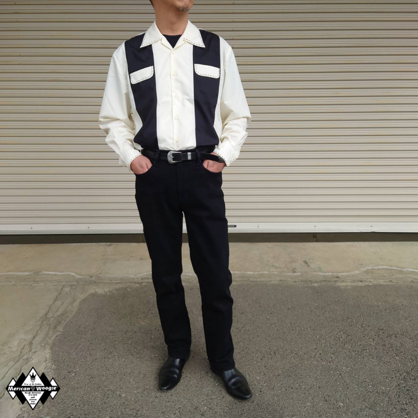 レーヨン ステッチ オープンシャツ(長袖)