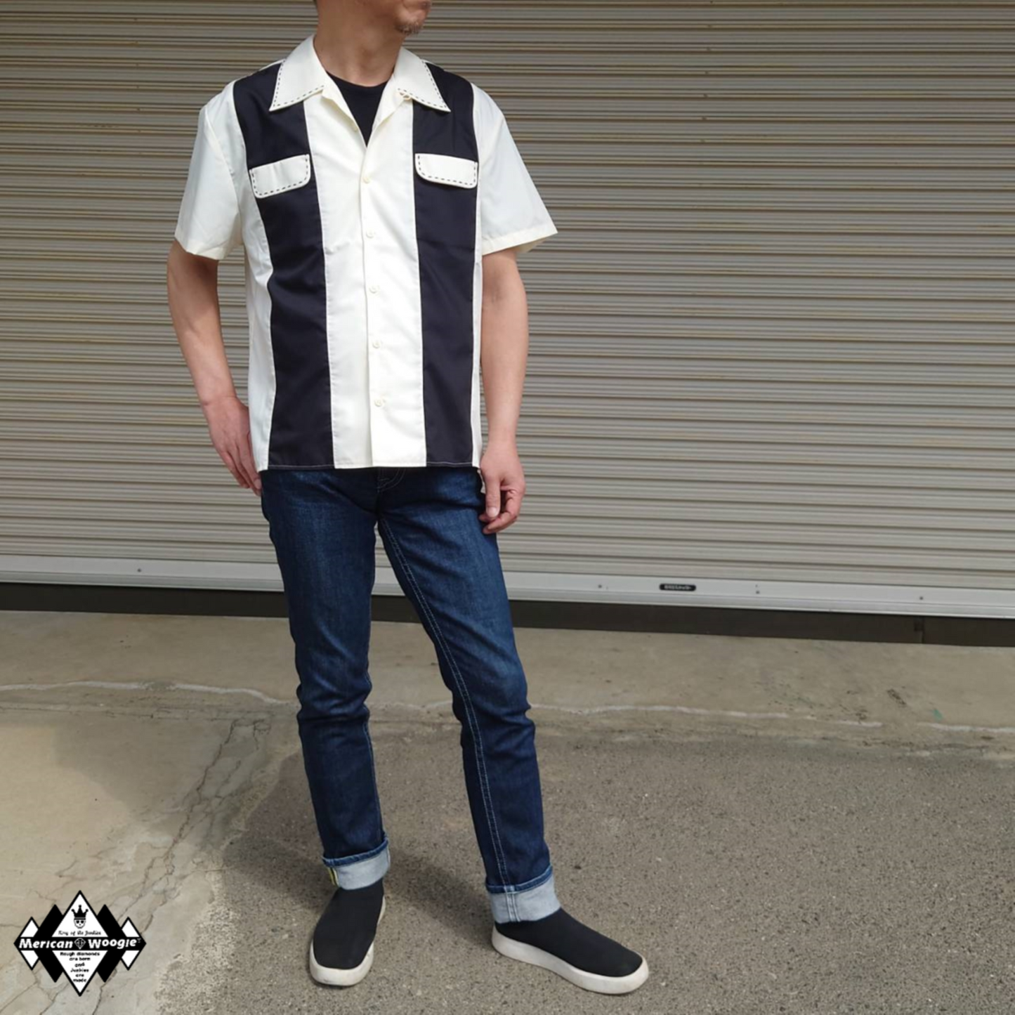 レーヨン ステッチ オープンシャツ(半袖)