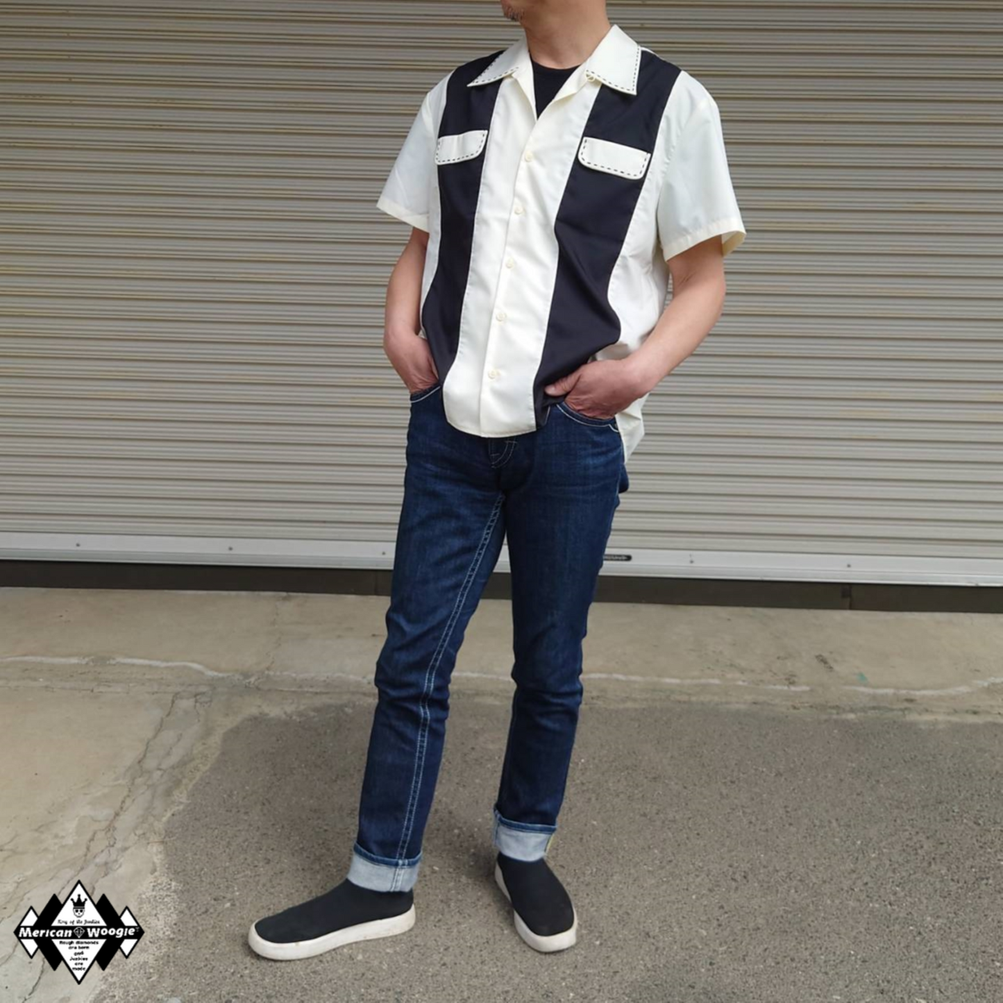 レーヨン ステッチ オープンシャツ(半袖)